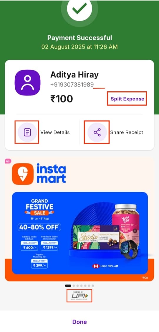 Real Payment Screenshot Example